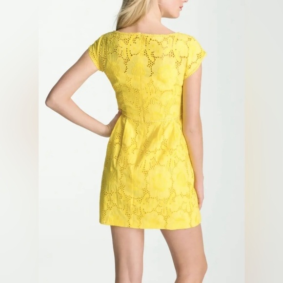 Nanette Lapore Vamos Yellow Eyelet Pocket Dress - Picture 2 of 11
